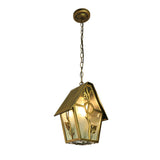 Bronze Outdoor Chandelier Waterproof Glass Pendant Light for Cabin Porch and Garden Illumination