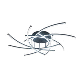 Modern Minimalist Line Design LED Ceiling Light Dimmable Flush Mount Lamp with Remote Control