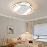 Modern White Bladeless Ceiling Fan with Dimmable LED Light and Remote Square Round Designs