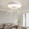 Modern Round Bladeless Ceiling Fan with Integrated Dimmable LED Light and 6 Speed Motor