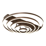 Modern Coffee Circular Tiered LED Flush Mount Ceiling Light for Living Room and Bedroom