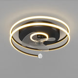Modern 20 Inch Low Profile Bladeless Ceiling Fan with Dimmable LED Light for Bedroom and Dining Room