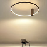 Modern Black Round Adjustable LED Ceiling Light with 3 Step Color Dimming for Bedroom