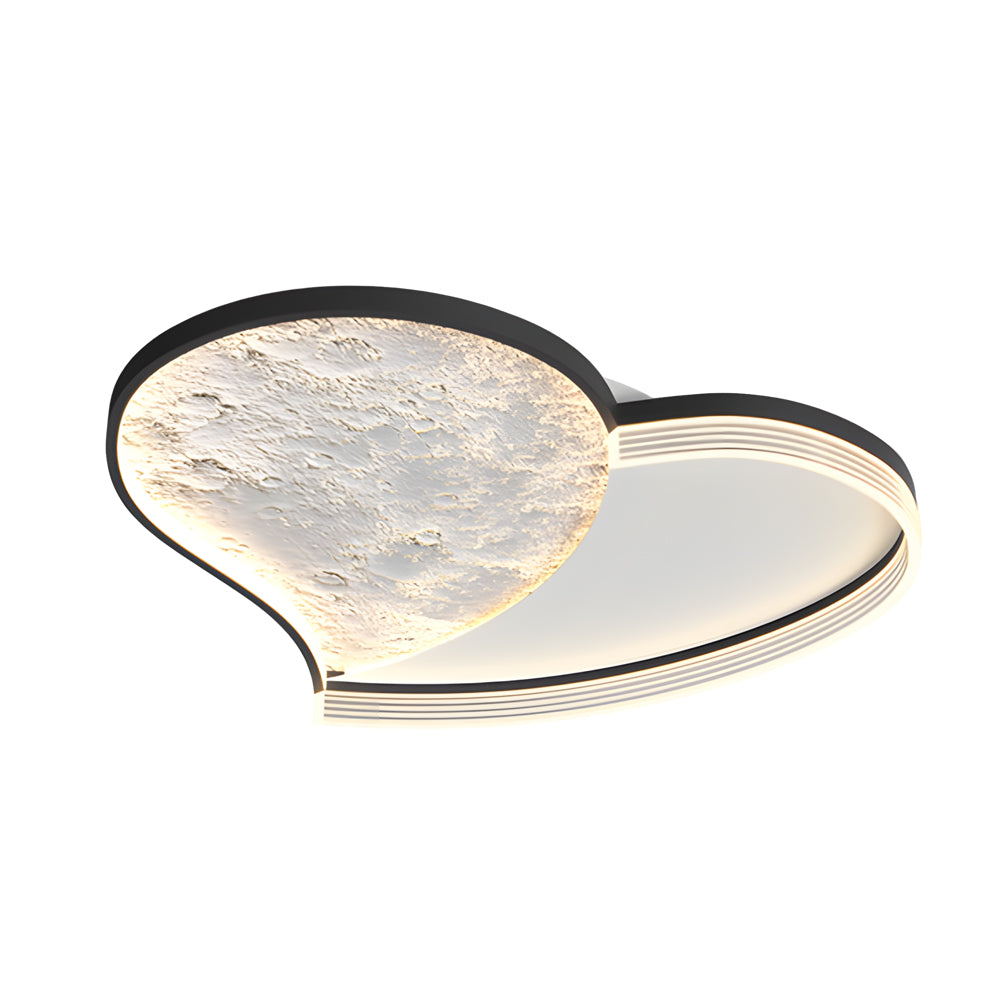 Modern Moon Texture LED Ceiling Light 3 Step Dimming Geometric Flush Mount Lamp