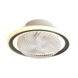 Modern Flush Mount Bladeless Ceiling Fan with Dimmable LED Light and Silent Motor