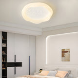Modern Milky White LED Ceiling Light Round Flush Mount with 3 Step Dimming PE Shade