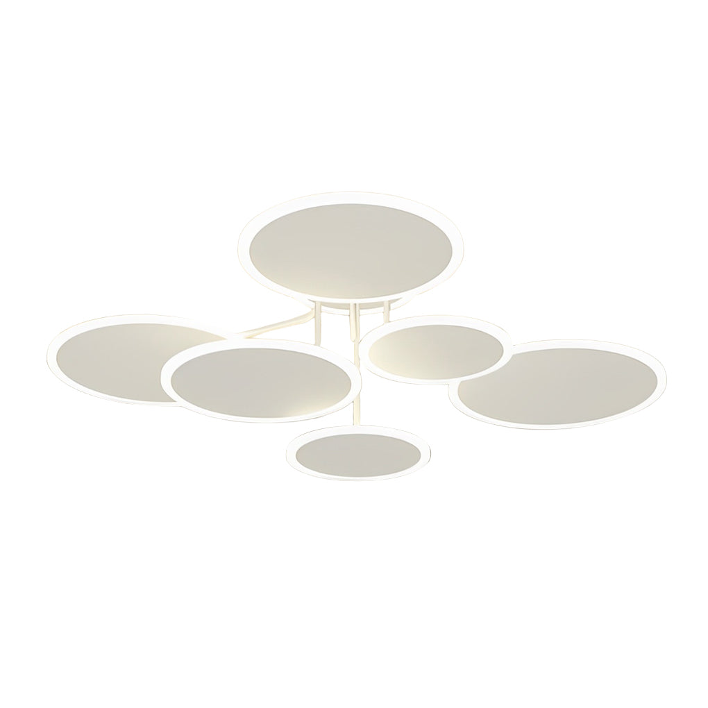 Modern Nordic Round LED Flush Mount Ceiling Light Matte White Finish with 3 Step Dimming