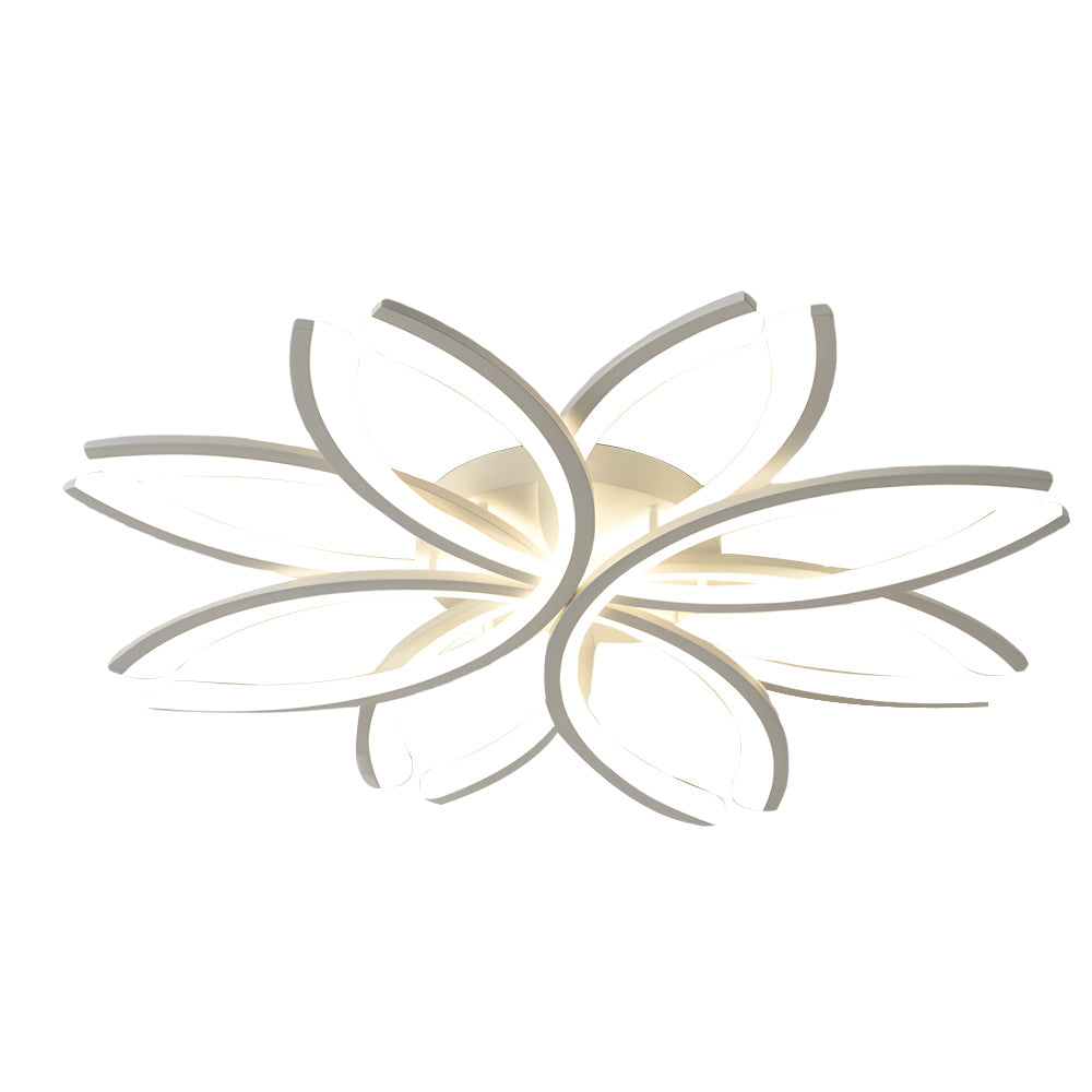 Modern Flower Shaped Acrylic LED Ceiling Light Dimmable Flush Mount Fixture for Bedroom and Living Room