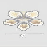 Modern Nordic Flower Shape LED Flush Mount Light with Remote Control Dimming