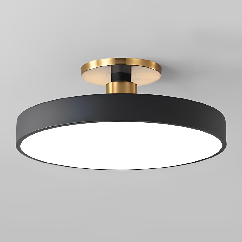 Round LED Semi Flush Mount Ceiling Light for Modern Bedrooms and Living Rooms Nordic Minimalist Fixture
