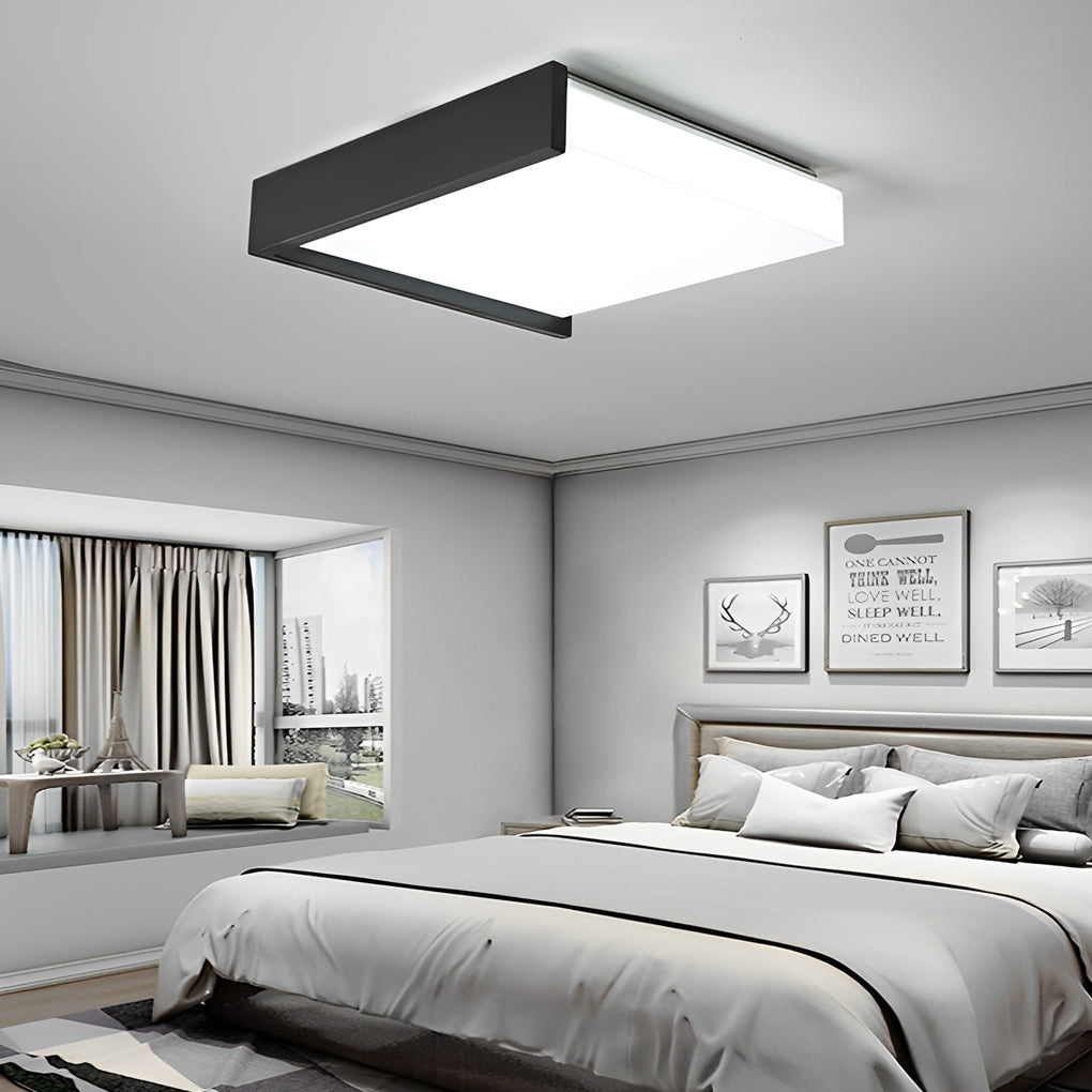 Modern Nordic Square LED Flush Mount Ceiling Lamp with Stepless Dimming