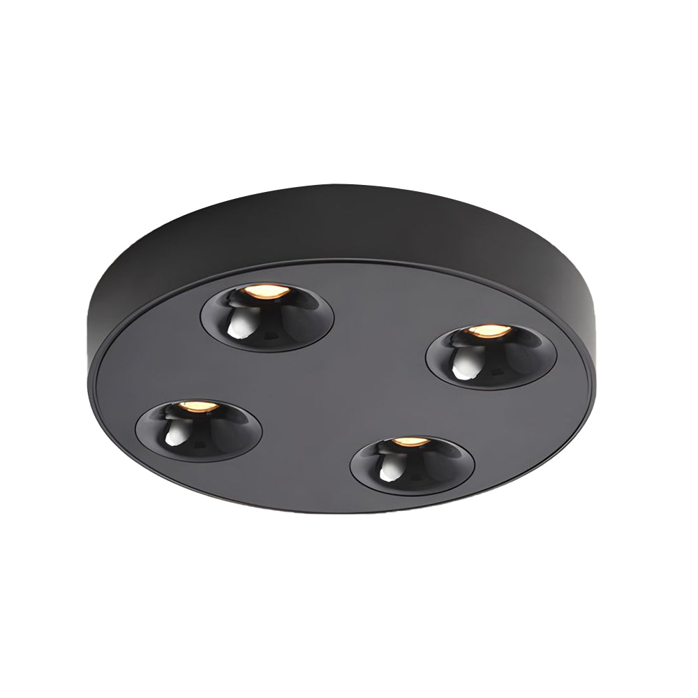 Modern 9.1 Inch Round LED Flush Mount Ceiling Light 4 Light Ultra Thin Low Profile Aluminum Fixture