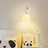 3D Moon and Animal Pendant Light for Kids Nursery Room Decorative Ceiling Hanging Lamp