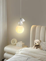 3D Moon and Animal Pendant Light for Kids Nursery Room Decorative Ceiling Hanging Lamp