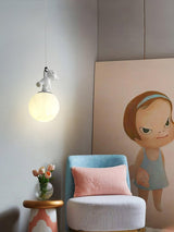 3D Moon and Animal Pendant Light for Kids Nursery Room Decorative Ceiling Hanging Lamp