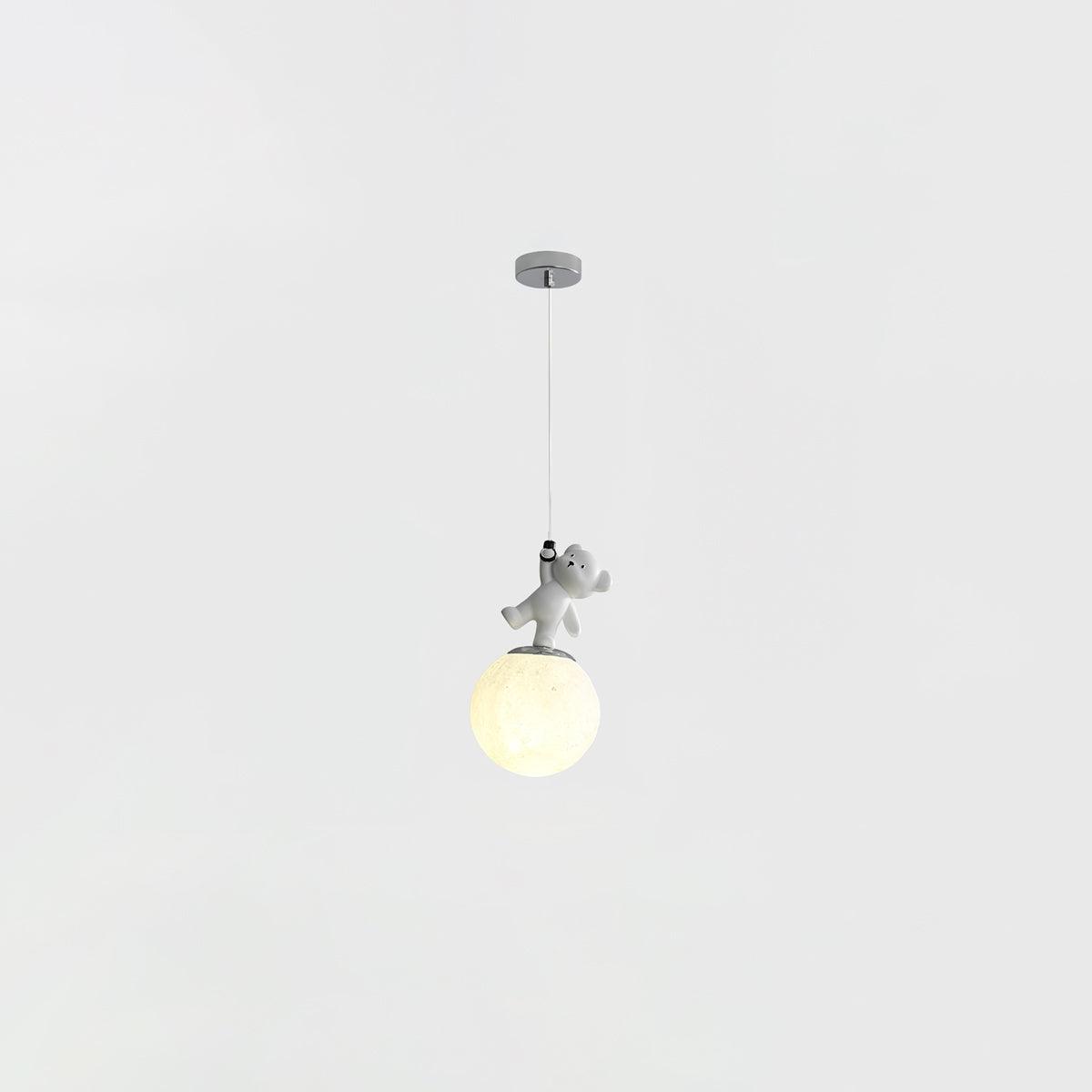 3D Moon and Animal Pendant Light for Kids Nursery Room Decorative Ceiling Hanging Lamp