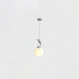 3D Moon and Animal Pendant Light for Kids Nursery Room Decorative Ceiling Hanging Lamp