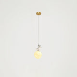 3D Moon and Animal Pendant Light for Kids Nursery Room Decorative Ceiling Hanging Lamp