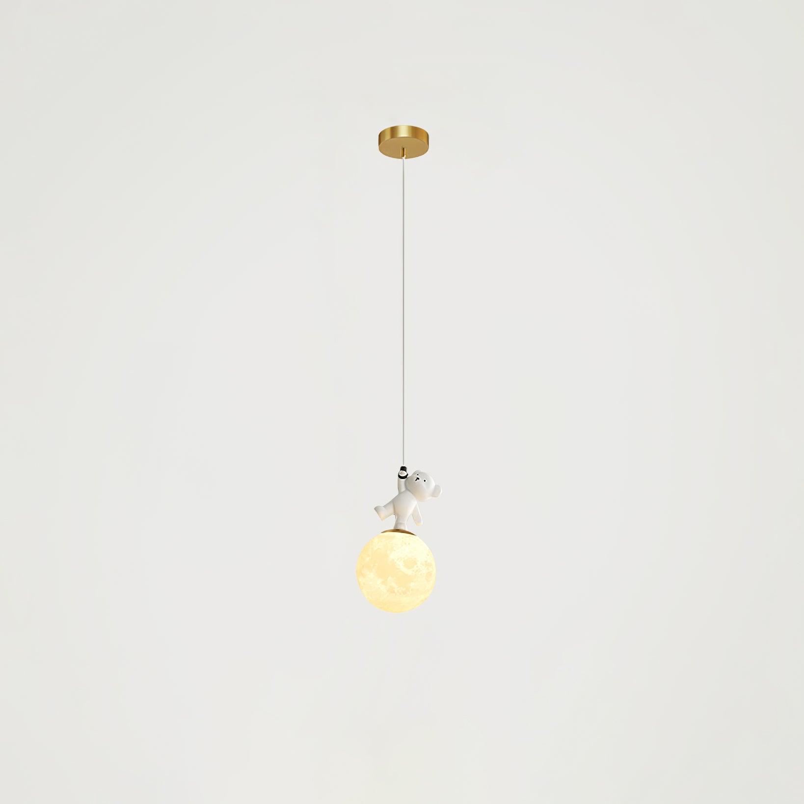 3D Moon and Animal Pendant Light for Kids Nursery Room Decorative Ceiling Hanging Lamp