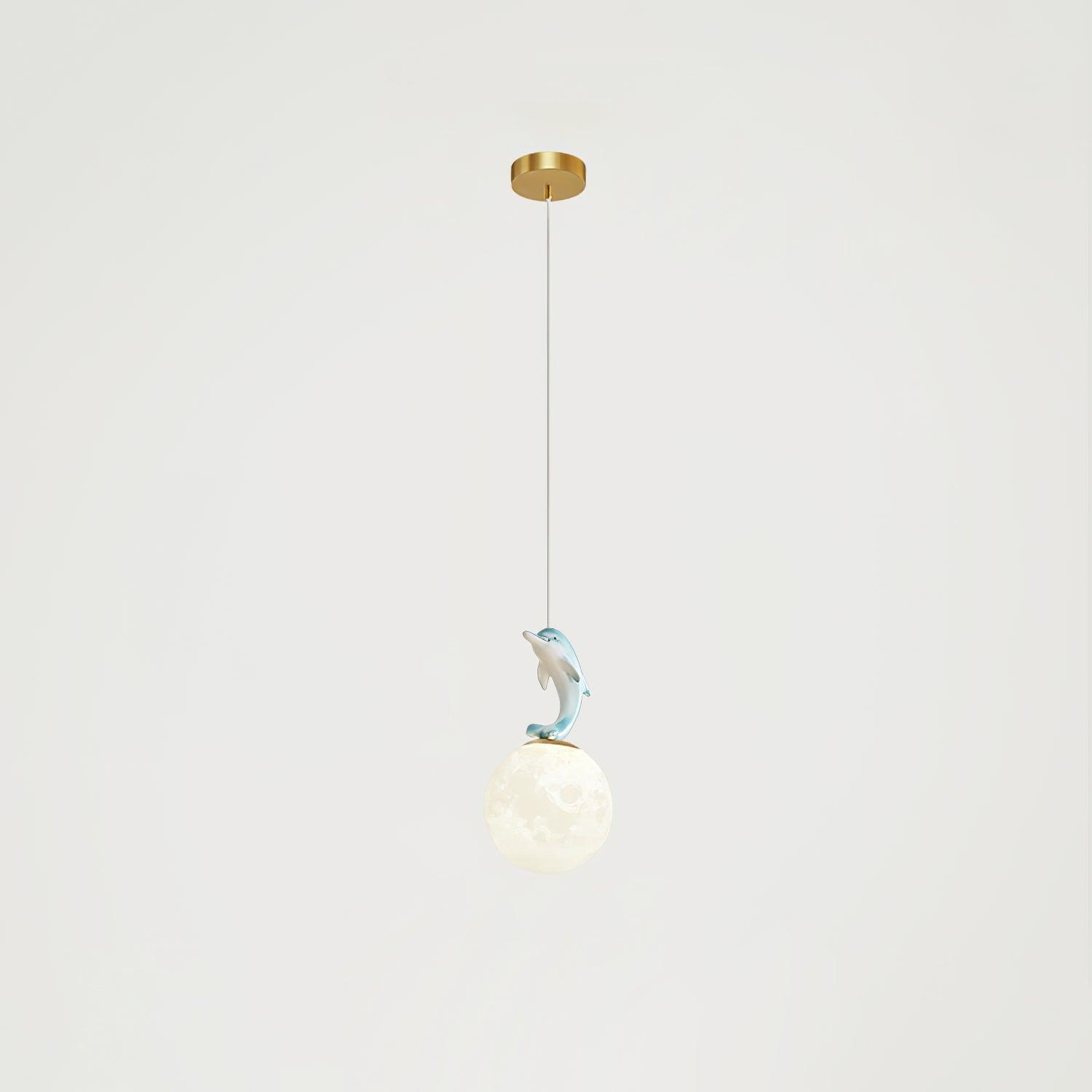 3D Moon and Animal Pendant Light for Kids Nursery Room Decorative Ceiling Hanging Lamp