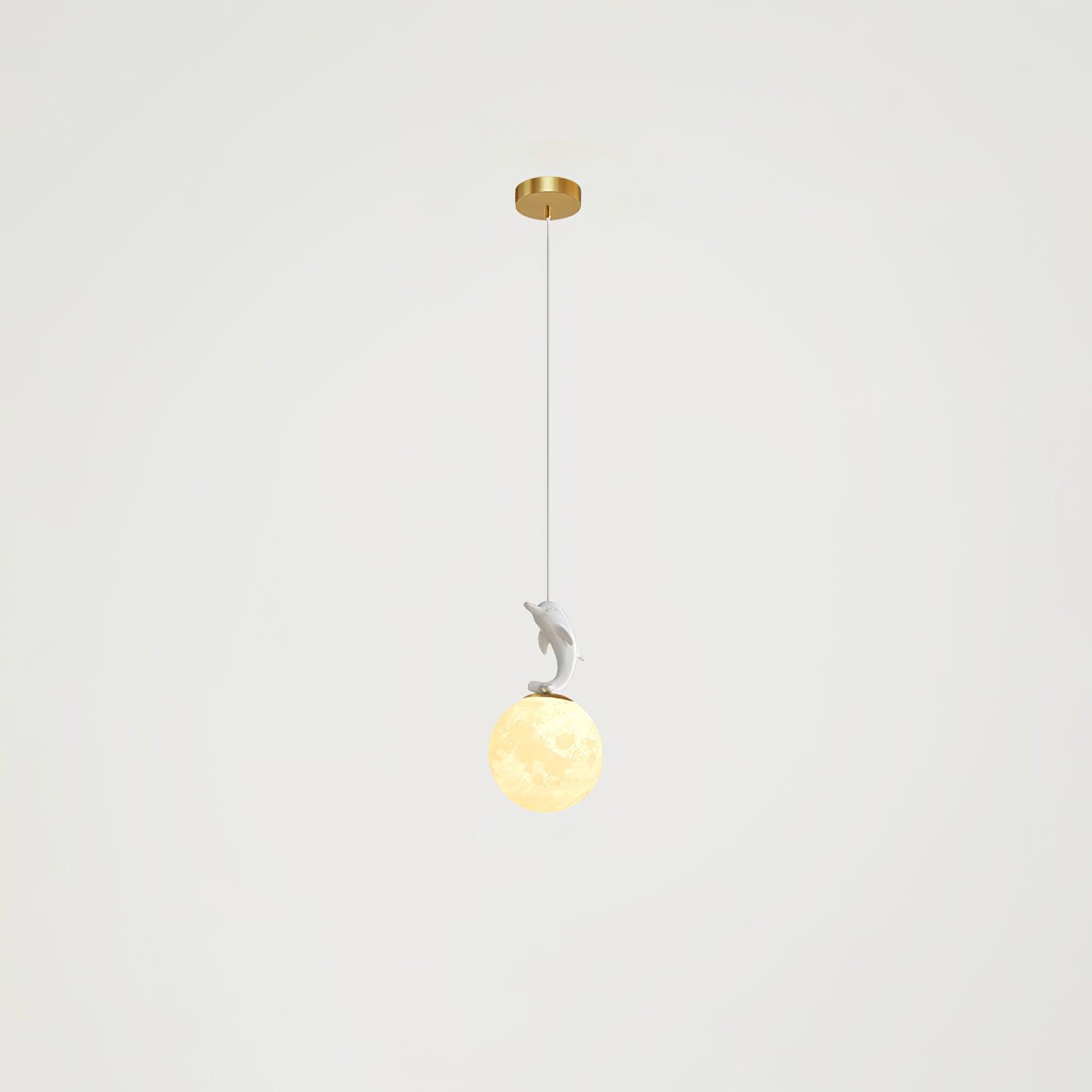 3D Moon and Animal Pendant Light for Kids Nursery Room Decorative Ceiling Hanging Lamp