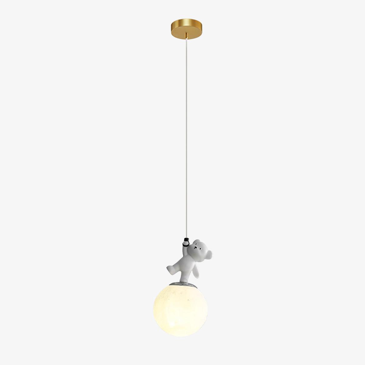 3D Moon and Animal Pendant Light for Kids Nursery Room Decorative Ceiling Hanging Lamp