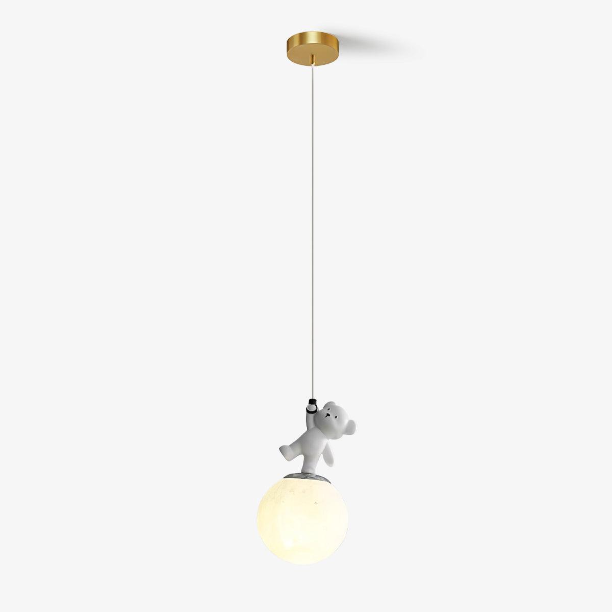 3D Moon and Animal Pendant Light for Kids Nursery Room Decorative Ceiling Hanging Lamp