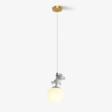 3D Moon and Animal Pendant Light for Kids Nursery Room Decorative Ceiling Hanging Lamp