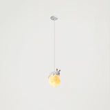 3D Printed Sleeping Bear Moon Pendant Light for Kids Bedroom and Nursery Animal Hanging Lamp