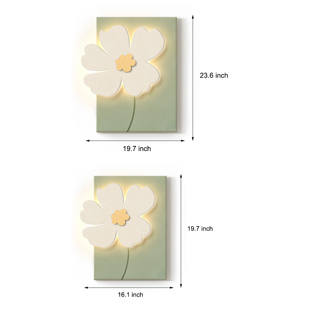 3D Sandstone Flower LED Wall Art Decorative Painting with USB and Remote Control