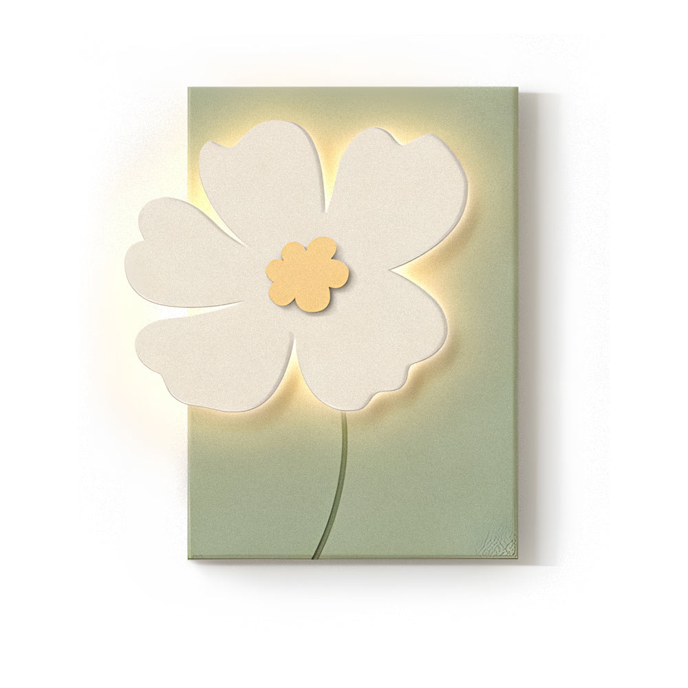 3D Sandstone Flower LED Wall Art Decorative Painting with USB and Remote Control