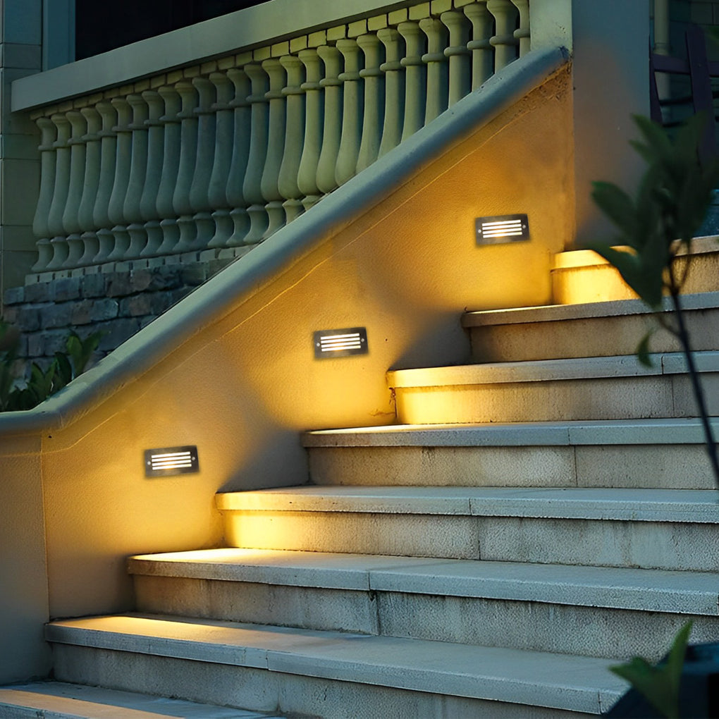 3W Waterproof LED Recessed Stair Lights Outdoor Wall Step Lighting for Modern Pathways and Garden Decks