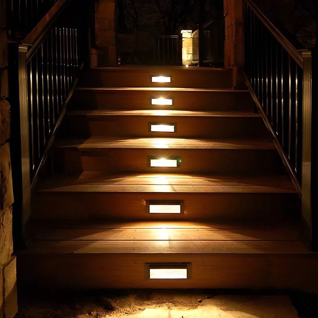 3W Waterproof LED Recessed Stair Lights Outdoor Wall Step Lighting for Modern Pathways and Garden Decks