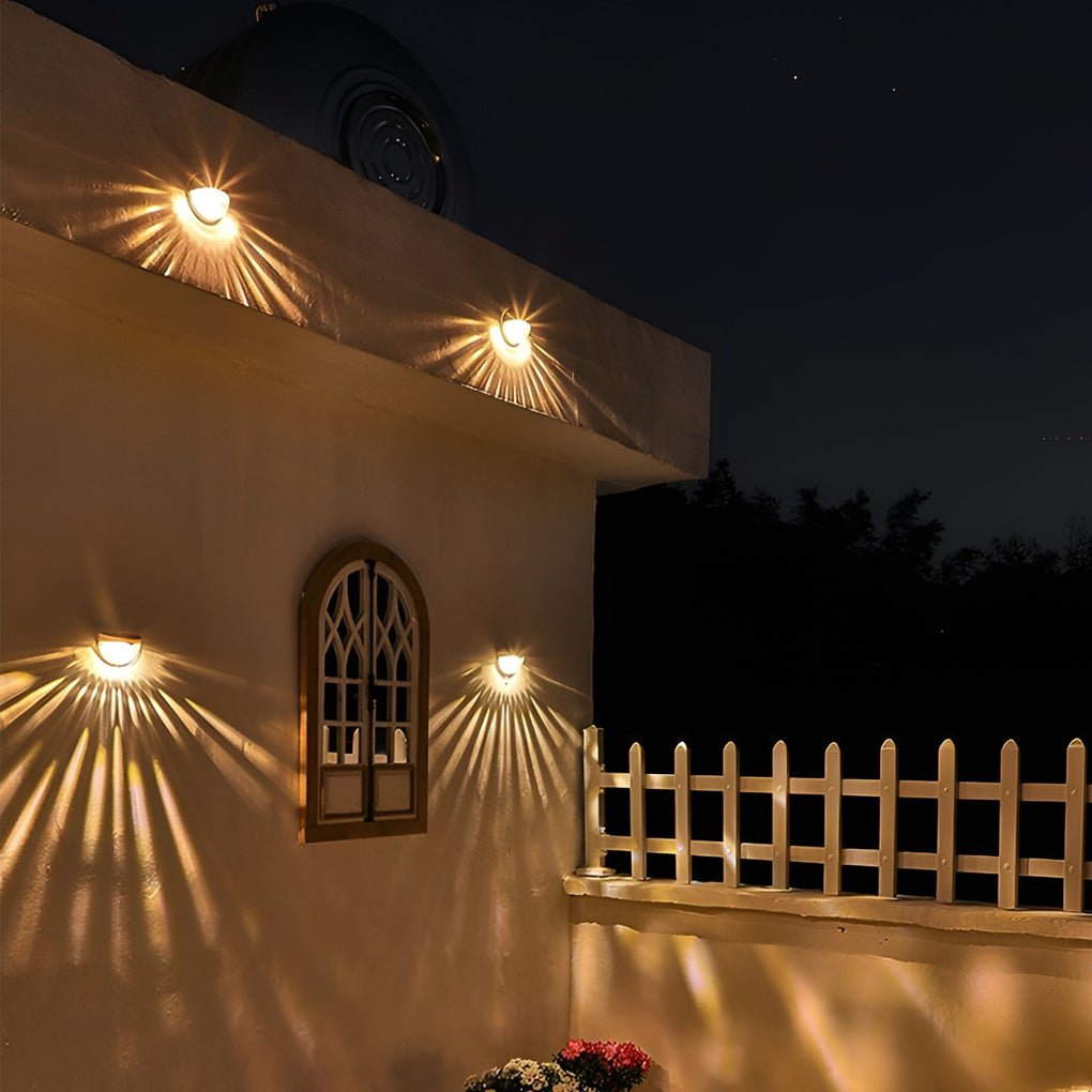 4 Pack Solar Powered Outdoor Stair Lights Waterproof LED Step Lighting for Garden Fence and Patio Warm White