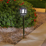 4 Pack Waterproof Solar Outdoor LED Pathway Lights with RGB and Warm White Lighting Modes