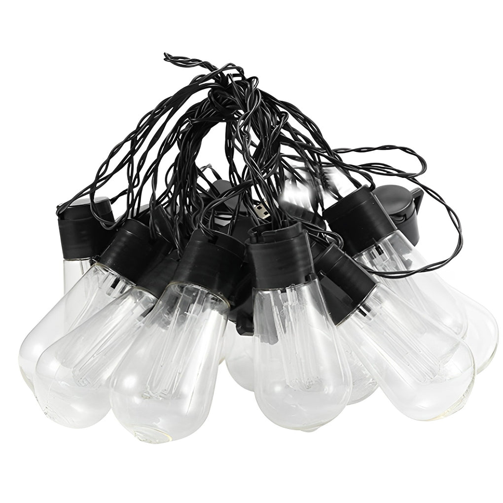 40 LED Retro Bulb Solar String Lights USB Rechargeable Warm White Outdoor Garden Hanging Decor