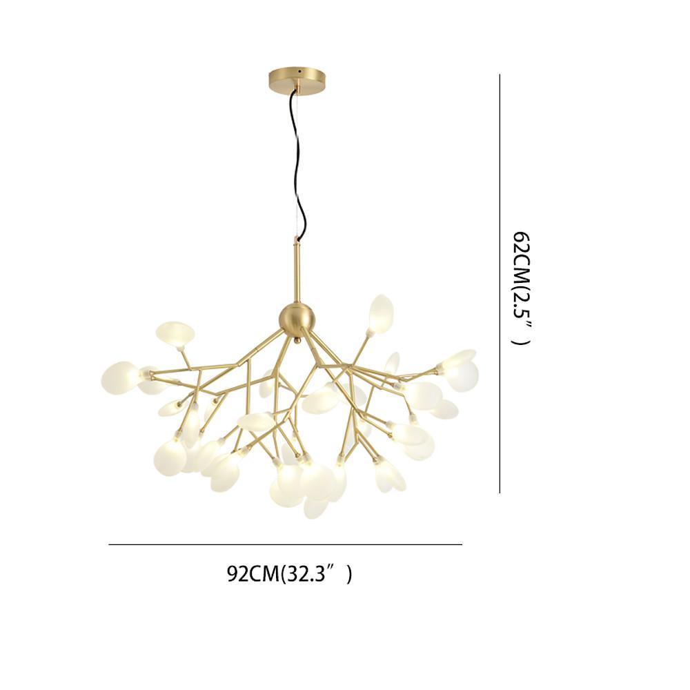 45 Light Copper Sputnik Chandelier Modern Glass Globe Pendant Lighting for Living Room