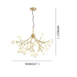 45 Light Copper Sputnik Chandelier Modern Glass Globe Pendant Lighting for Living Room