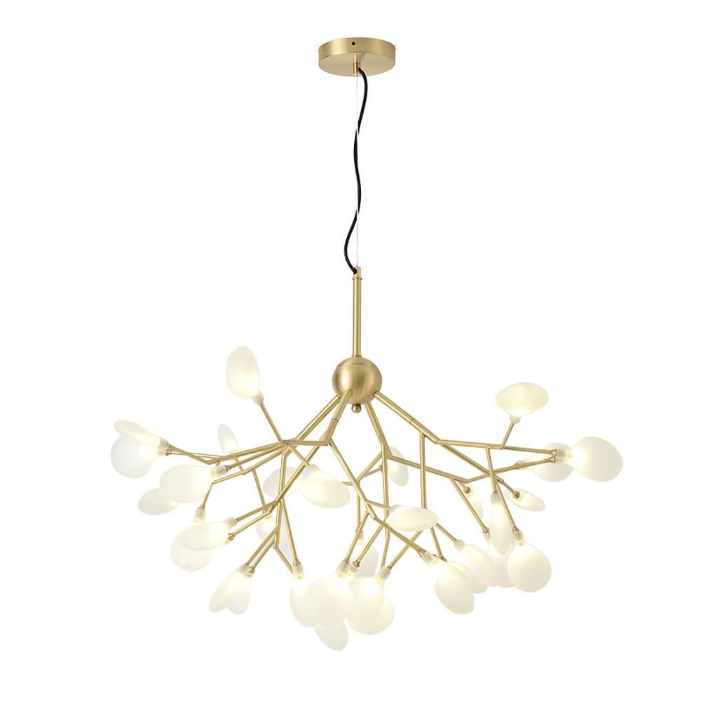 45 Light Copper Sputnik Chandelier Modern Glass Globe Pendant Lighting for Living Room