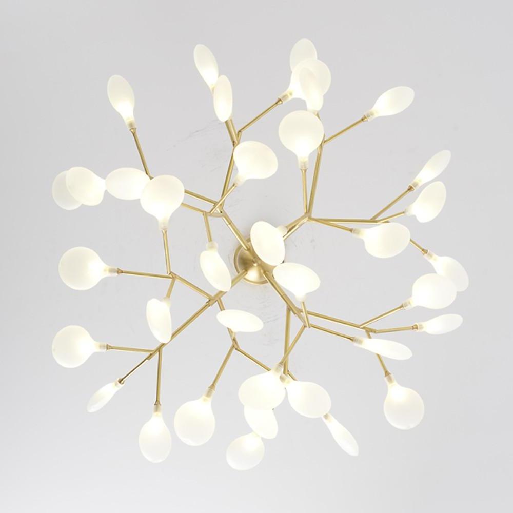 45 Light Copper Sputnik Chandelier Modern Glass Globe Pendant Lighting for Living Room
