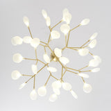 45 Light Copper Sputnik Chandelier Modern Glass Globe Pendant Lighting for Living Room