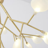 45 Light Copper Sputnik Chandelier Modern Glass Globe Pendant Lighting for Living Room