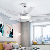 Modern 46 Inch LED Ceiling Fan with Remote 6 Speeds 5 Reversible Blades Indoor Light Fixture