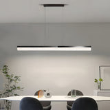 47 Inch Modern LED Linear Island Chandelier Dimmable Pendant Light with Ice Crack Resin Shade