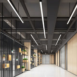 47 Inch Modern LED Linear Pendant Light 6 Pack Rectangle Aluminum Hanging Office Chandelier