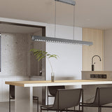 48 Inch Modern Linear LED Island Pendant Light in Brushed Deep Gray Aluminum for Kitchen