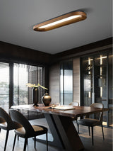 Modern Minimalist Organic Flowing Cloud LED Ceiling Light with Wood Frame and Acrylic Diffuser