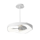 Modern White LED Ceiling Fan with Remote Control and Stepless Dimmable Lighting