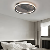 Modern Round Black Glass LED Flush Mount Ceiling Light with 3 Color Dimming