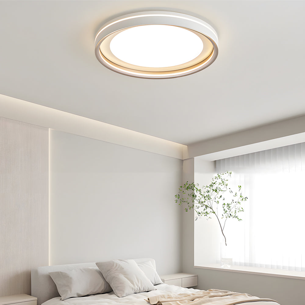 Modern Layered Ring Flush Mount LED Ceiling Light with 3 Color Temperature Dimming